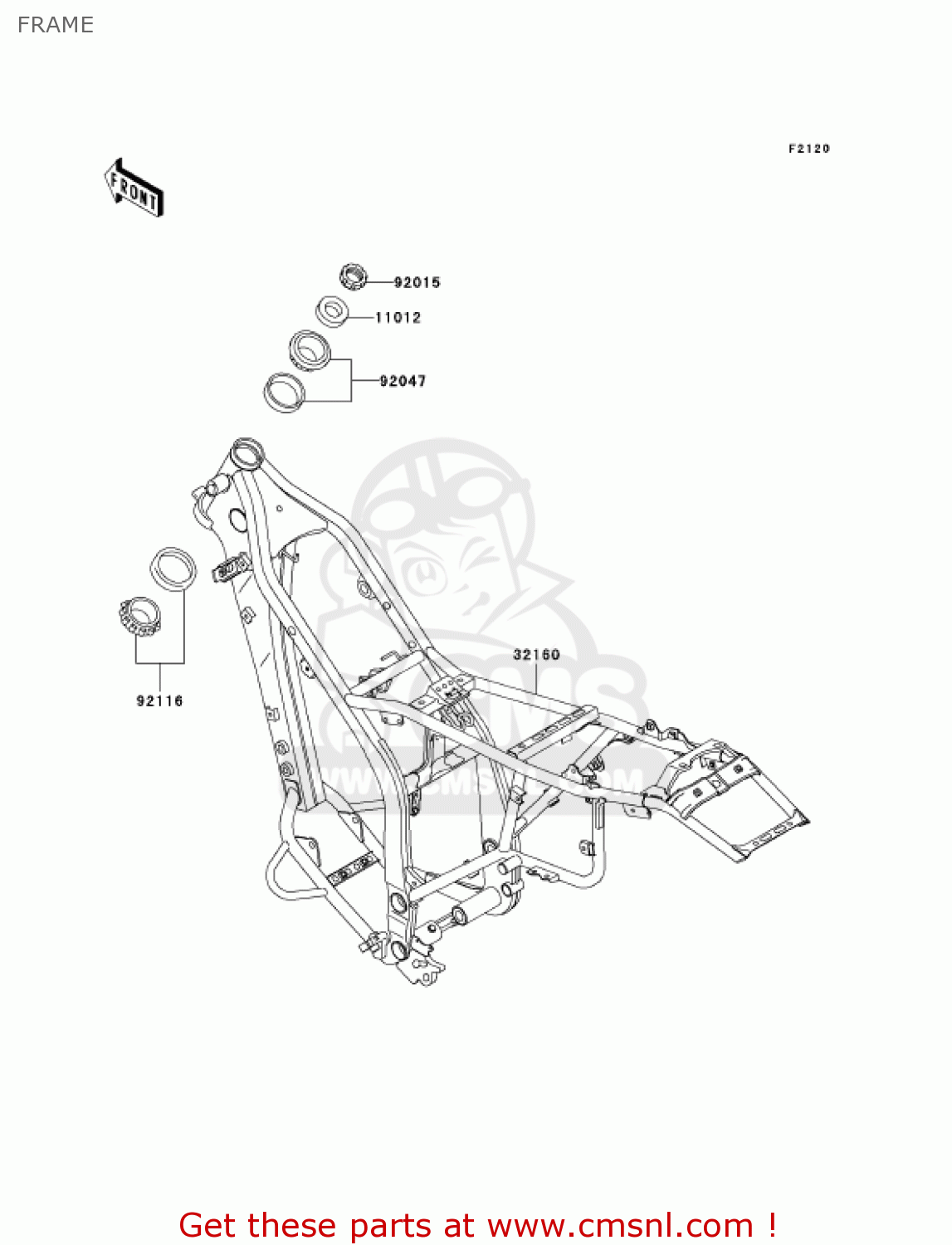 FRAME KLX250H6F KLX250S 2006 USA CANADA