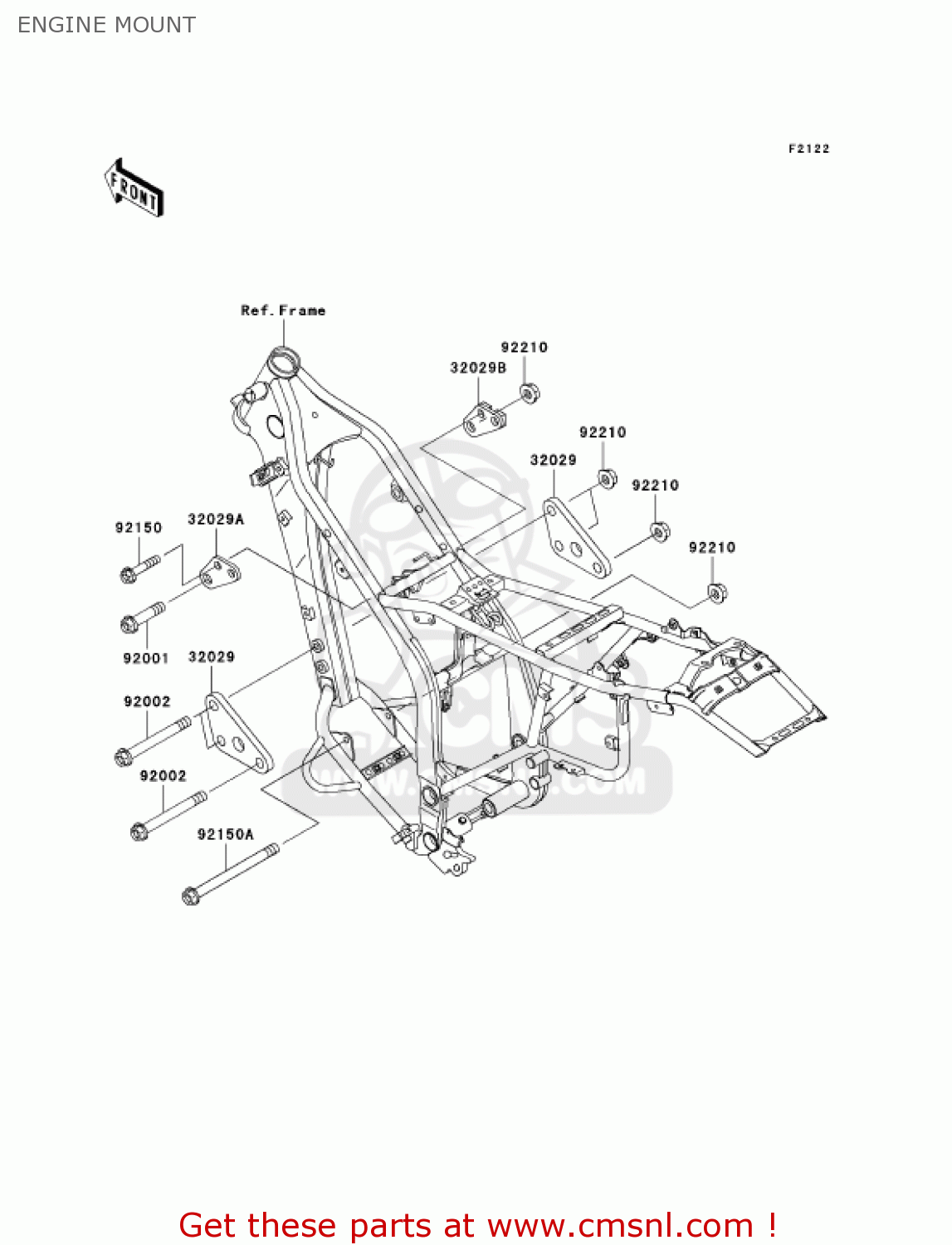 ENGINE MOUNT KLX250H6F KLX250S 2006 USA CANADA