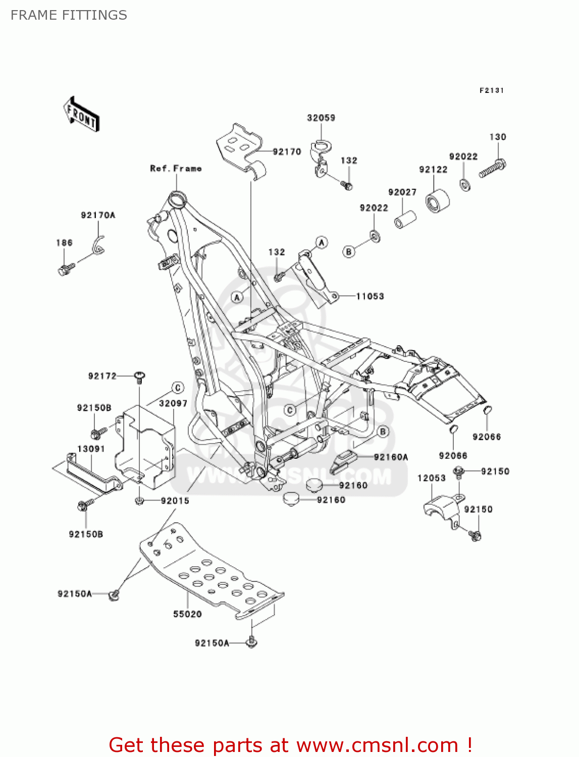 FRAME FITTINGS KLX250H6F KLX250S 2006 USA CANADA