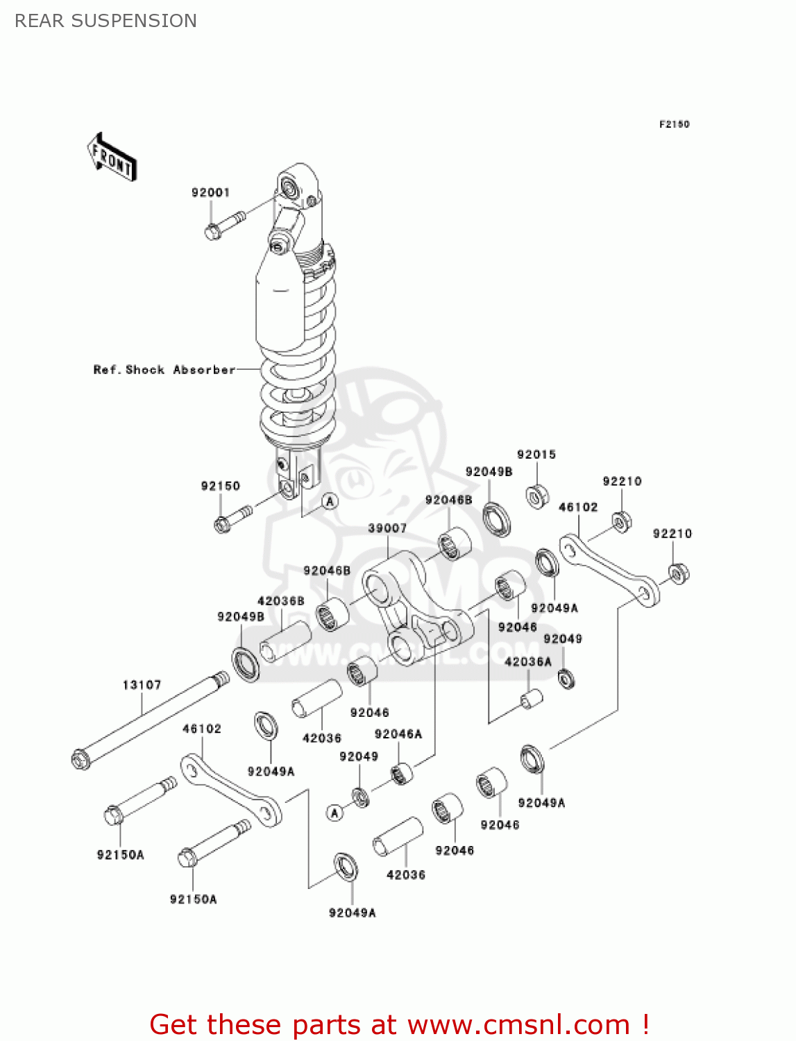 REAR SUSPENSION KLX250H6F KLX250S 2006 USA CANADA