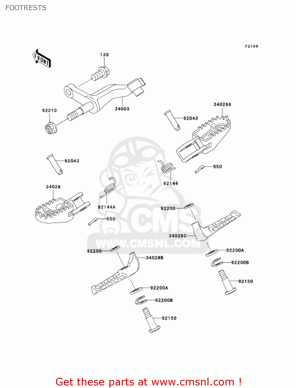 FOOTRESTS KLX250H6F KLX250S 2006 USA CANADA