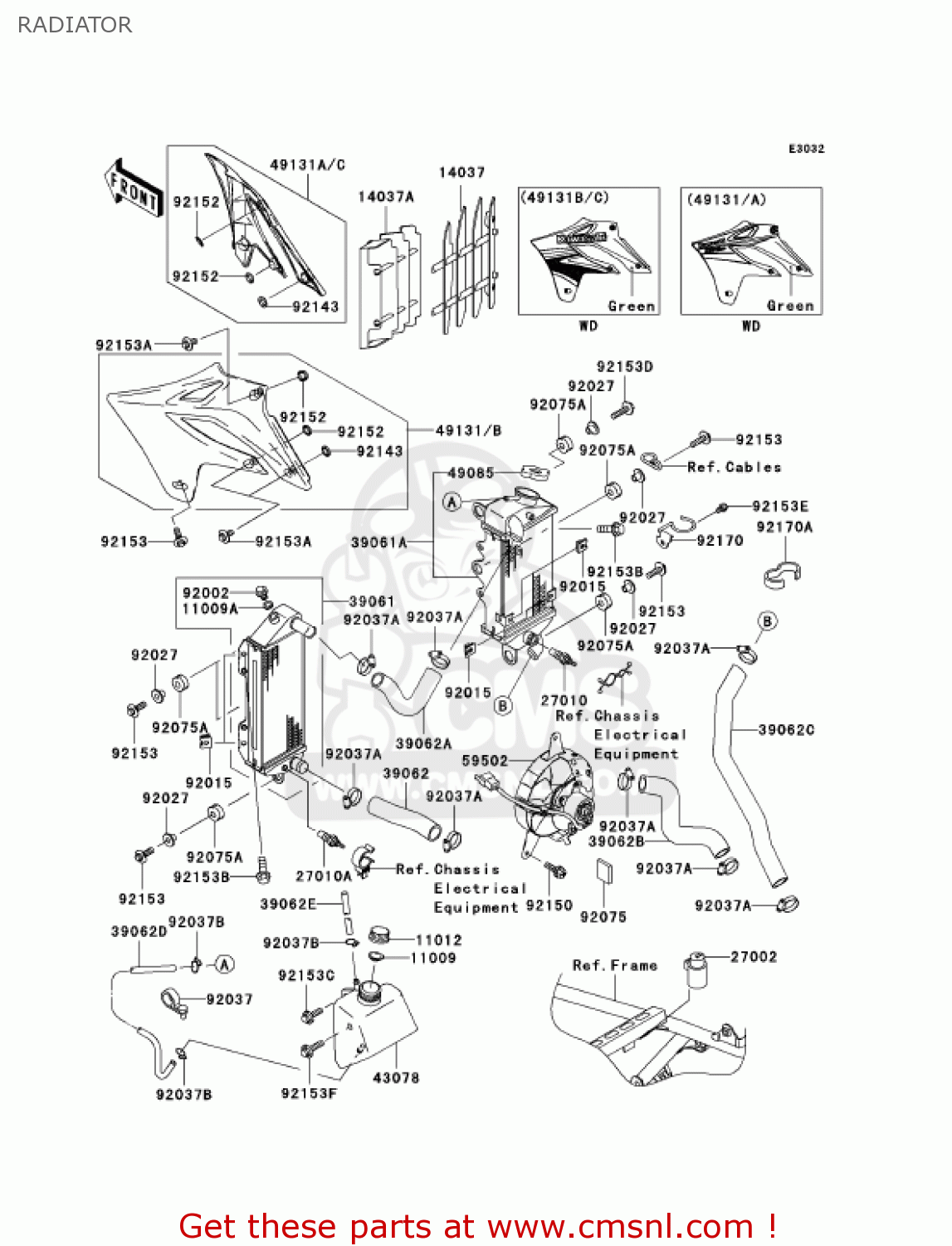 RADIATOR KLX250H6F KLX250S 2006 USA CANADA