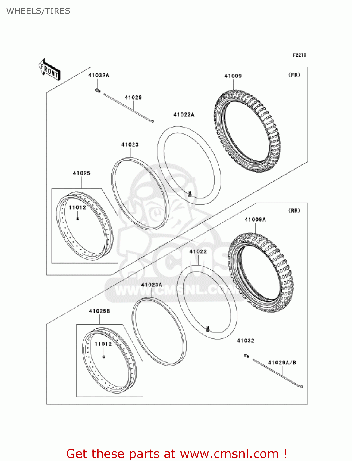 WHEELS/TIRES KLX250H6F KLX250S 2006 USA CANADA