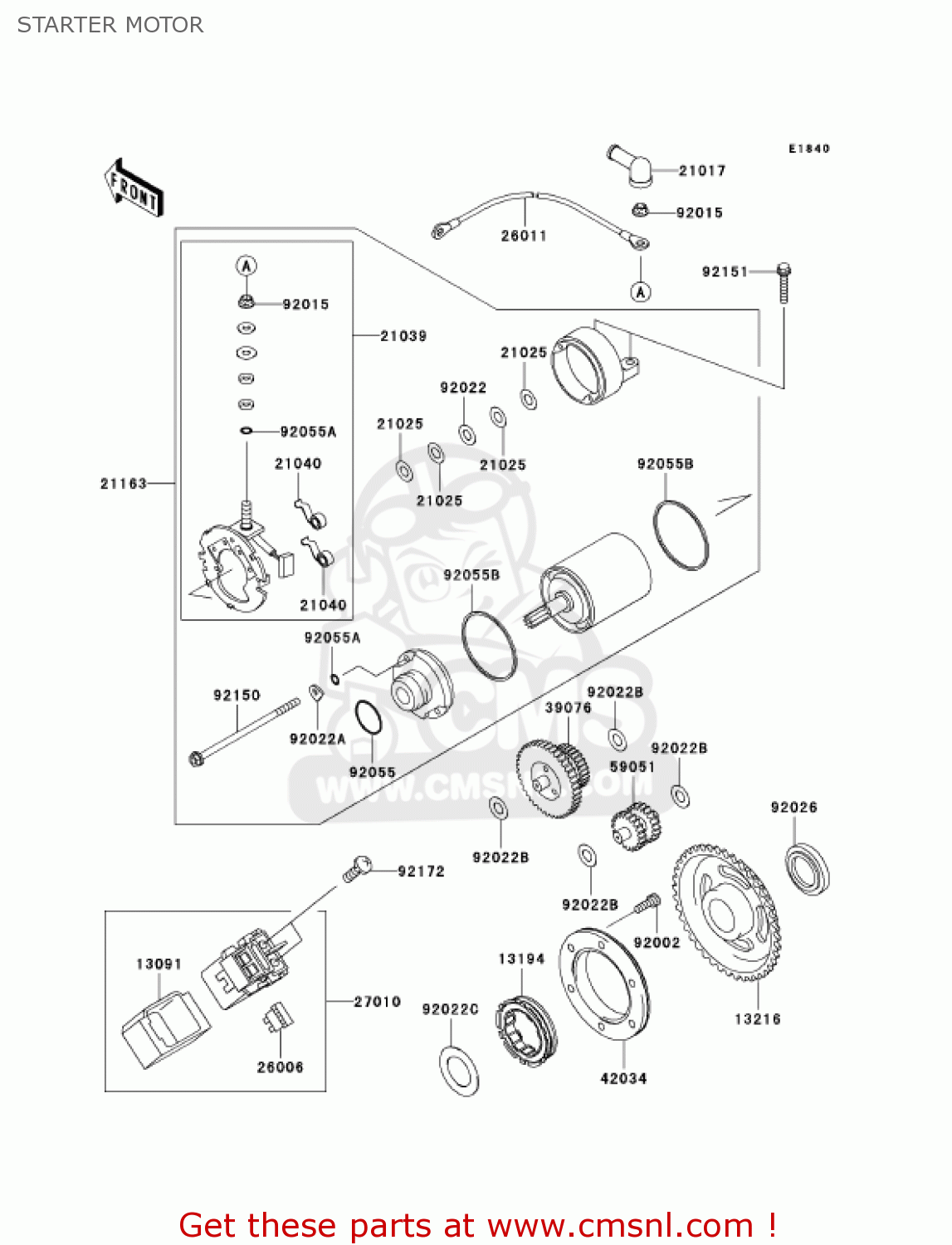 STARTER MOTOR KLX250H6F KLX250S 2006 USA CANADA