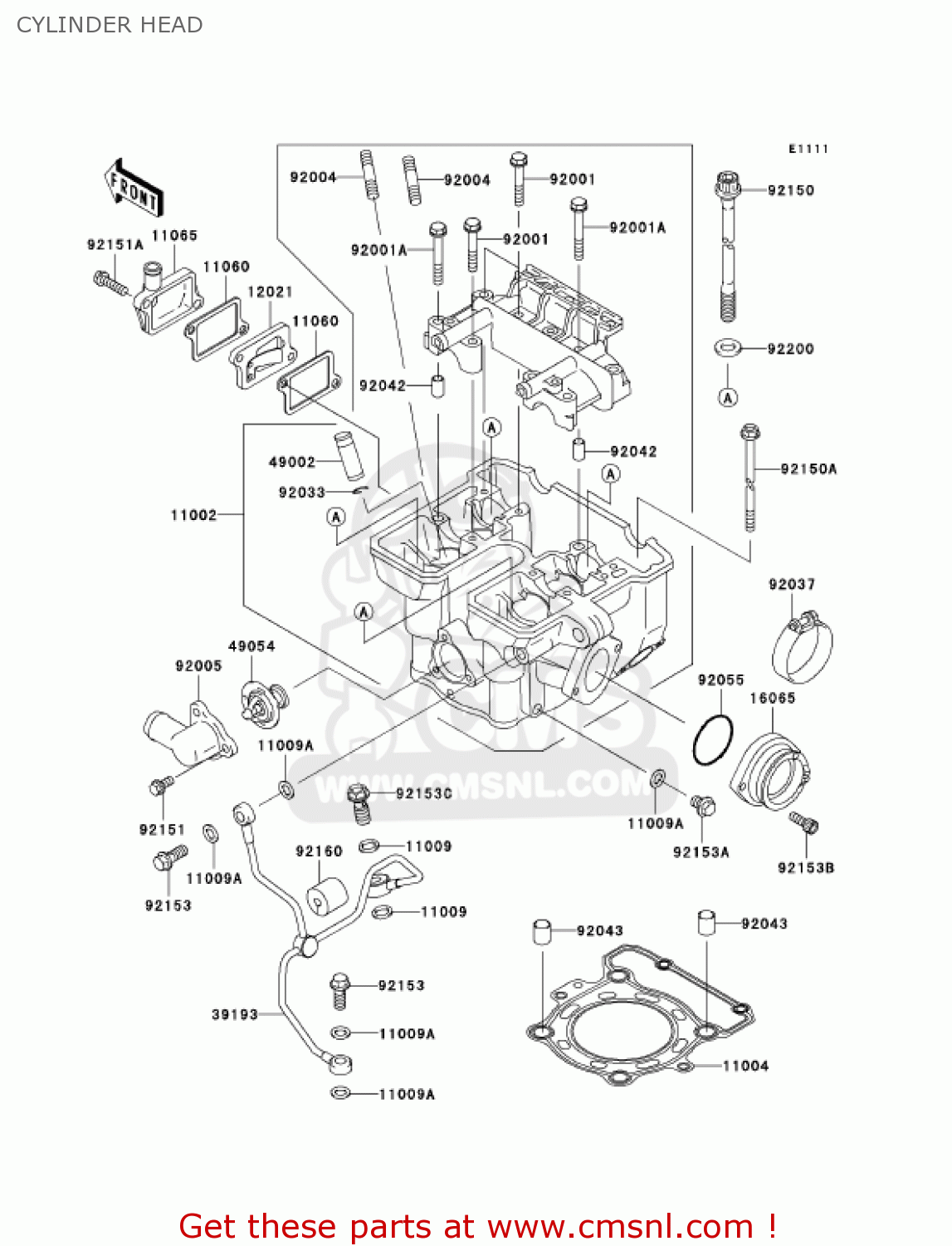 CYLINDER HEAD KLX250H6F KLX250S 2006 USA CANADA