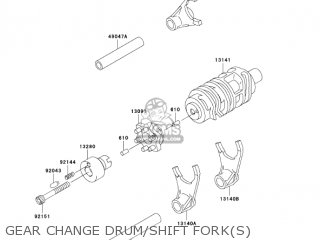 GEAR CHANGE DRUM/SHIFT FORK(S) - KLX250H6F KLX250S 2006 USA CANADA