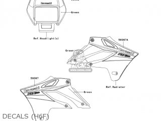 DECALS (H6F) - KLX250H6F KLX250S 2006 USA CANADA