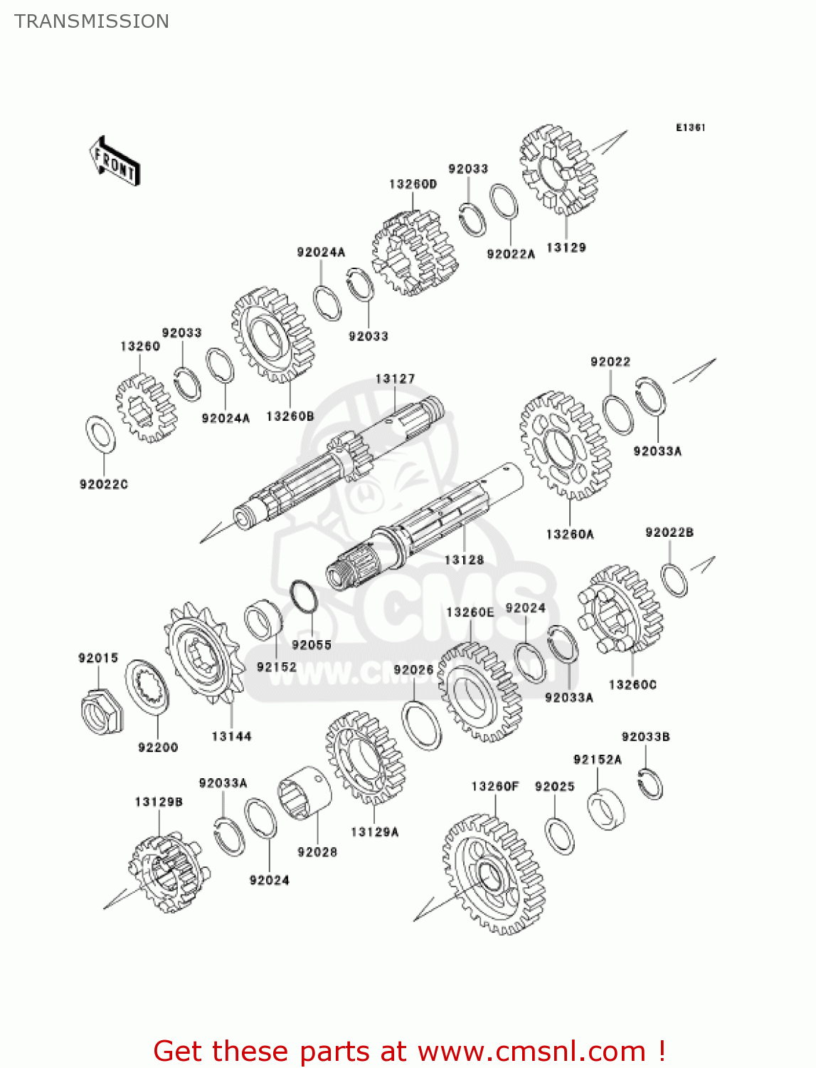 TRANSMISSION KLX250H7F KLX250S 2007 USA CANADA