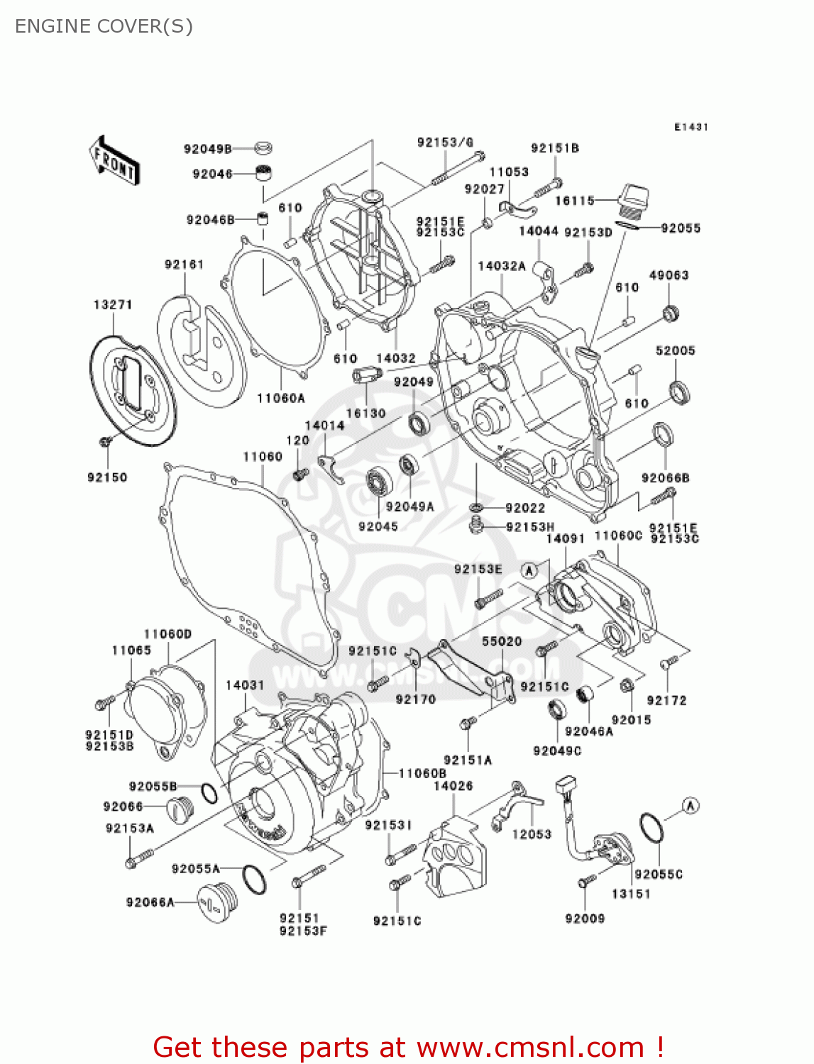 ENGINE COVER(S) KLX250H7F KLX250S 2007 USA CANADA