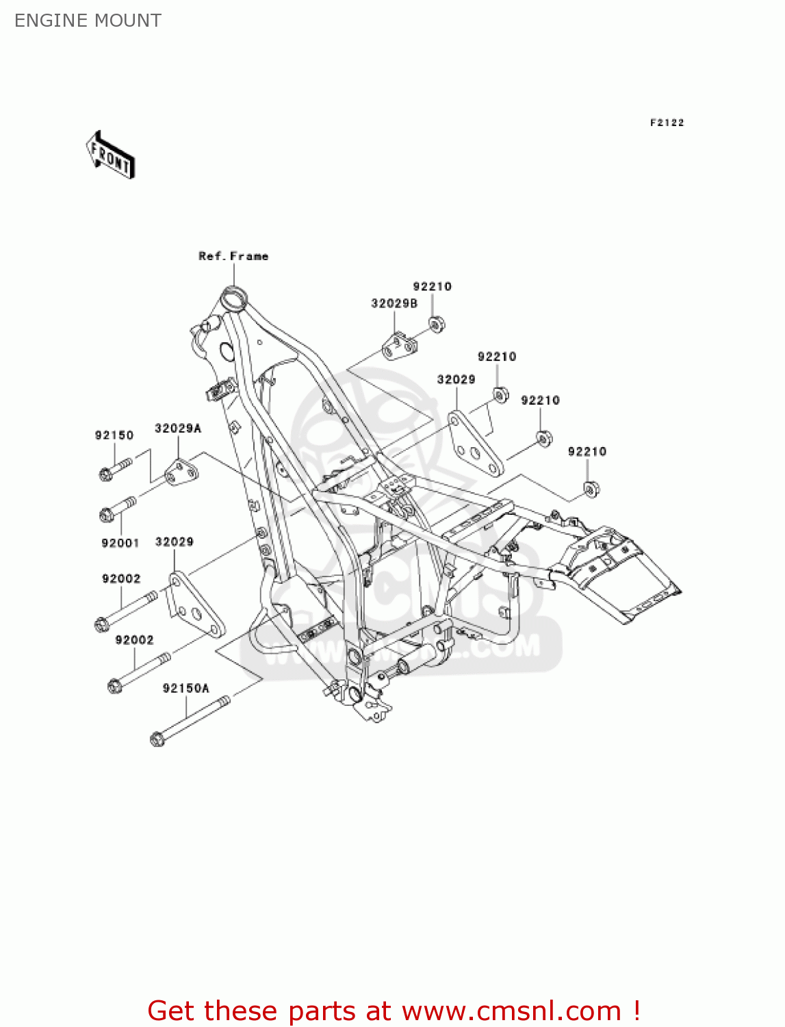 ENGINE MOUNT KLX250H7F KLX250S 2007 USA CANADA