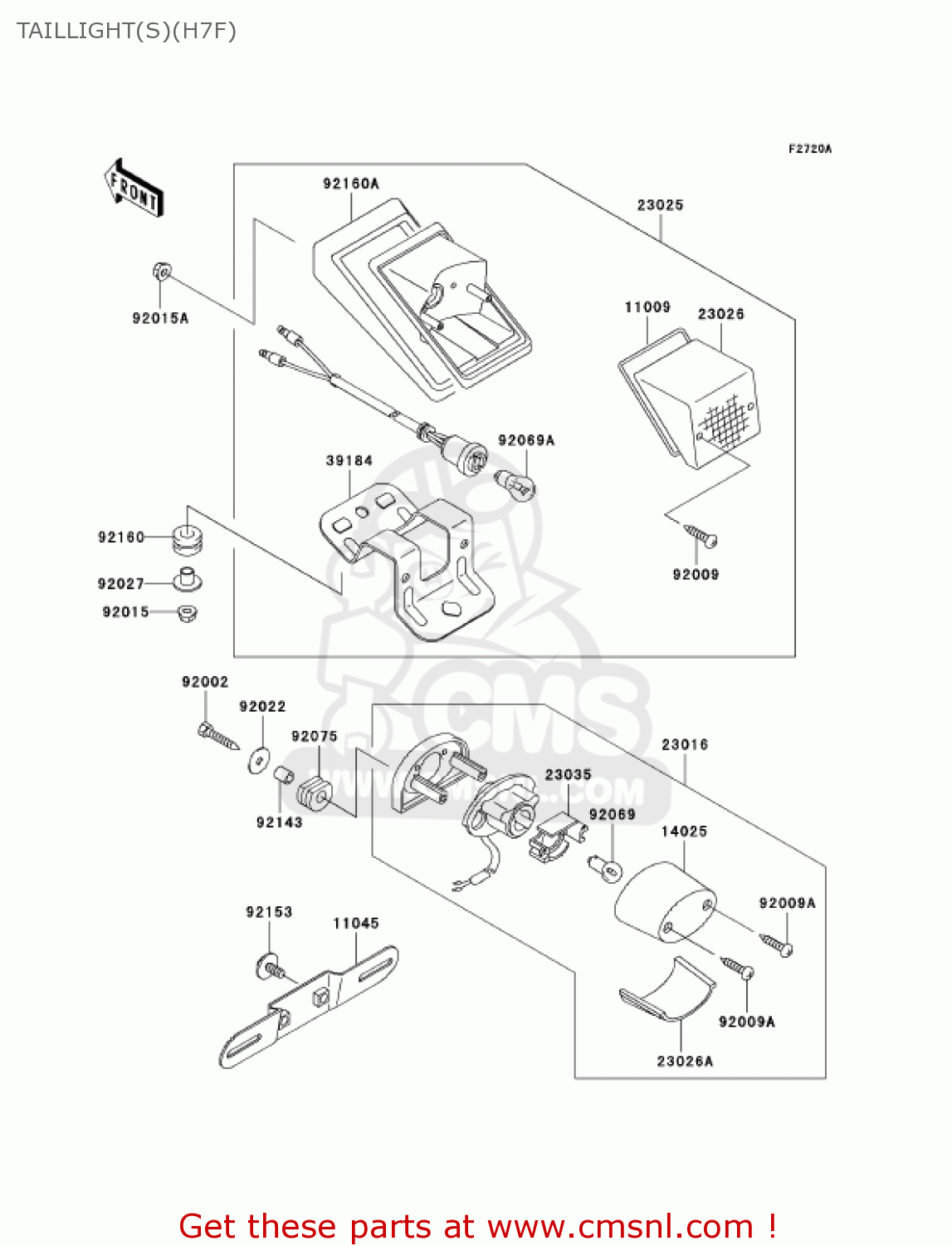 TAILLIGHT(S)(H7F) KLX250H7F KLX250S 2007 USA CANADA
