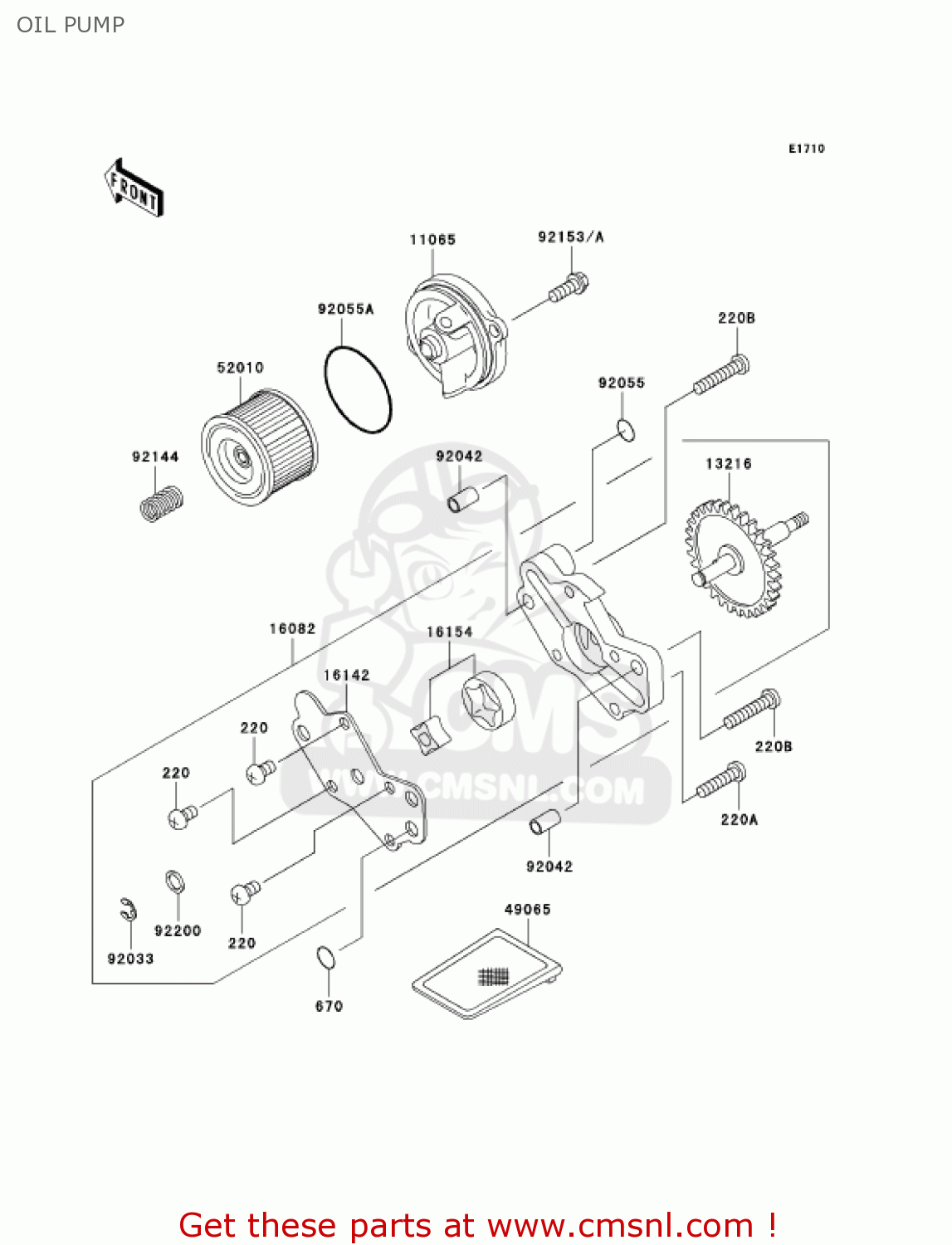 OIL PUMP KLX250H7F KLX250S 2007 USA CANADA