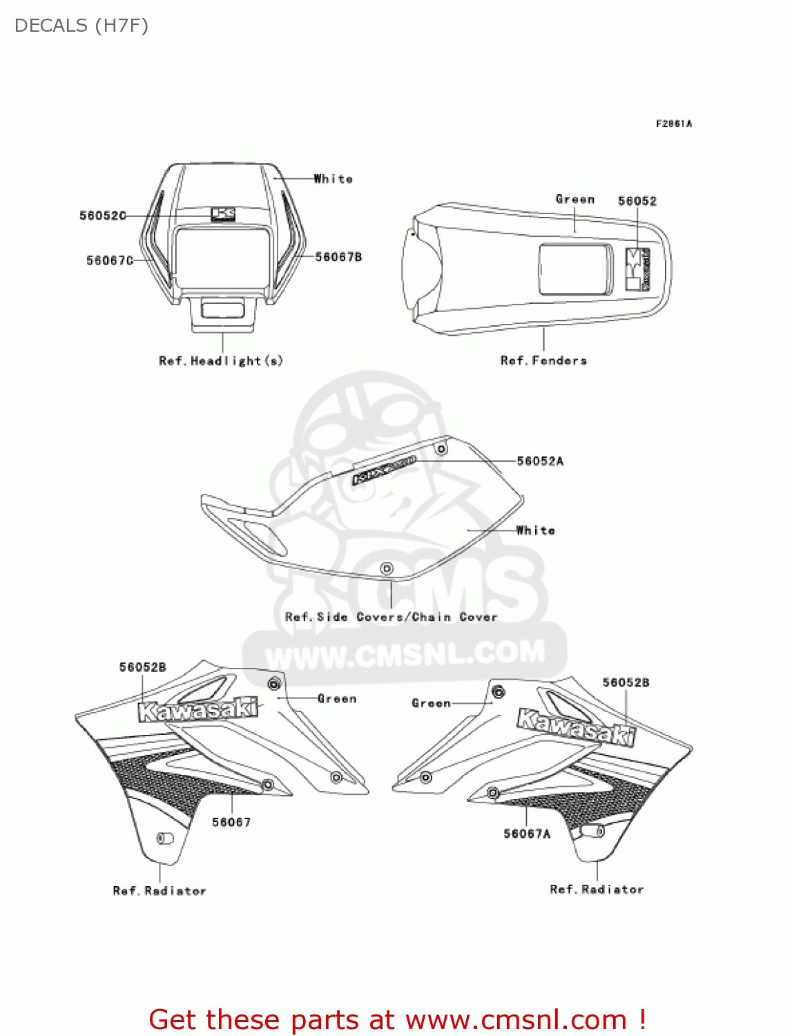 DECALS (H7F) KLX250H7F KLX250S 2007 USA CANADA