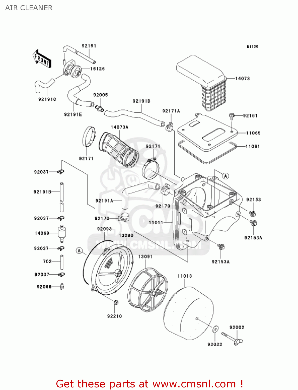 AIR CLEANER KLX250H7F KLX250S 2007 USA CANADA