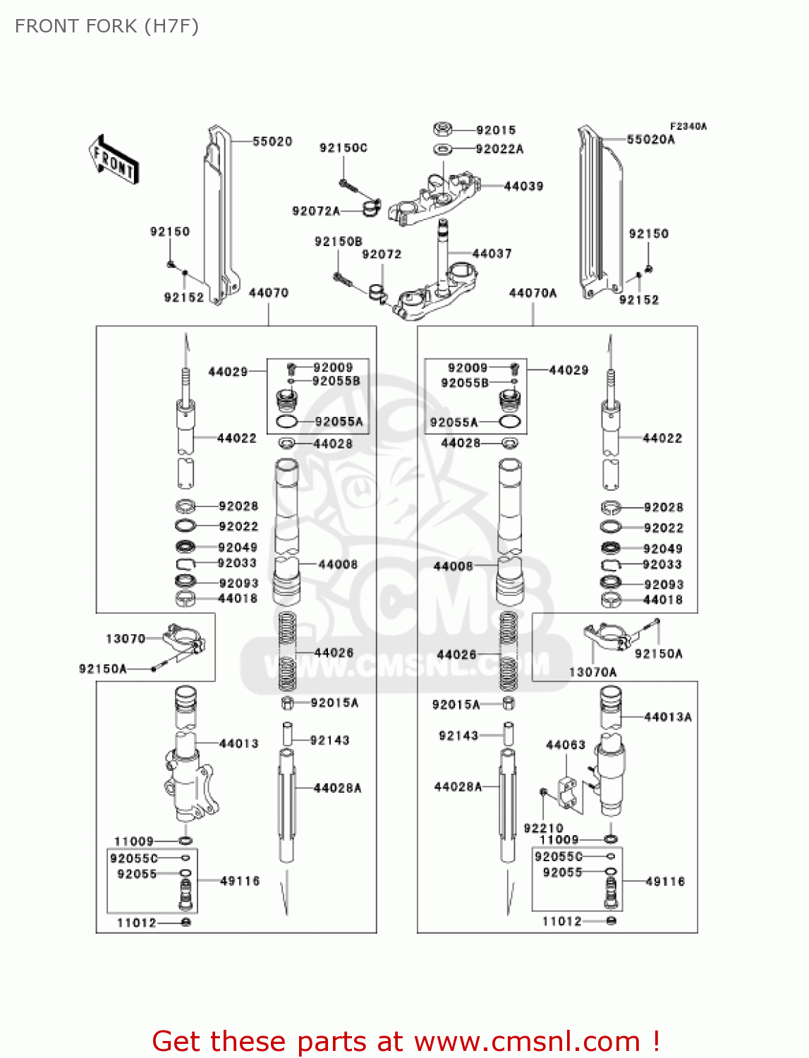 FRONT FORK (H7F) KLX250H7F KLX250S 2007 USA CANADA