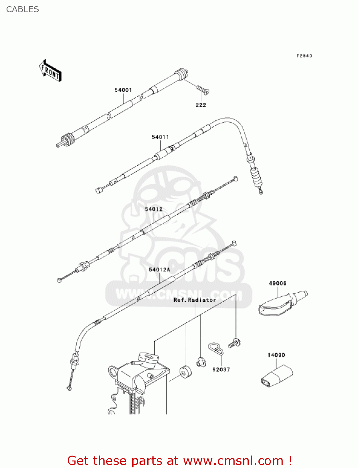 CABLES KLX250H7F KLX250S 2007 USA CANADA