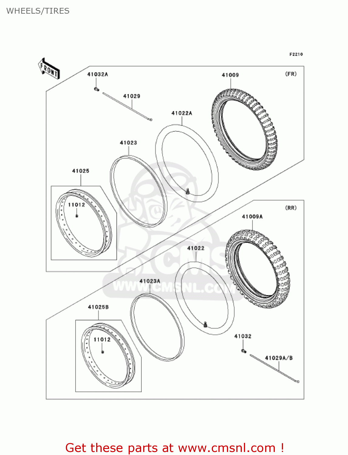 WHEELS/TIRES KLX250H7F KLX250S 2007 USA CANADA