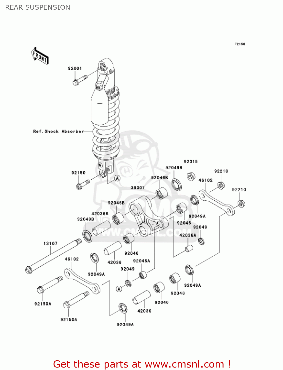 REAR SUSPENSION KLX250H7F KLX250S 2007 USA CANADA