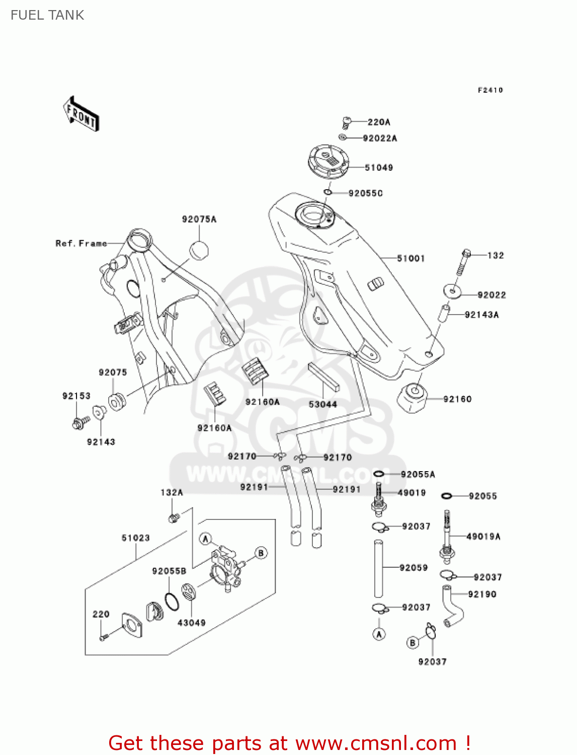 FUEL TANK KLX250H7F KLX250S 2007 USA CANADA