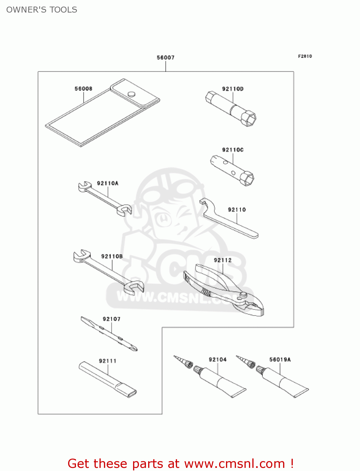 OWNER'S TOOLS KLX250H7F KLX250S 2007 USA CANADA