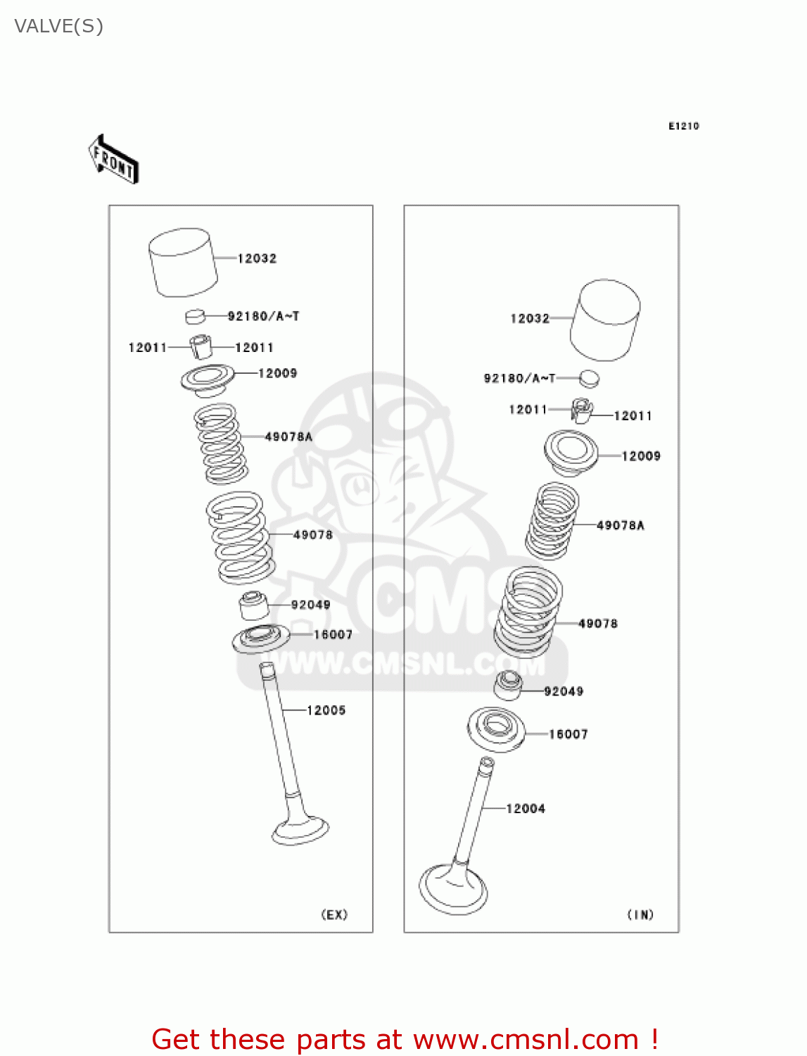 VALVE(S) KLX250H7F KLX250S 2007 USA CANADA