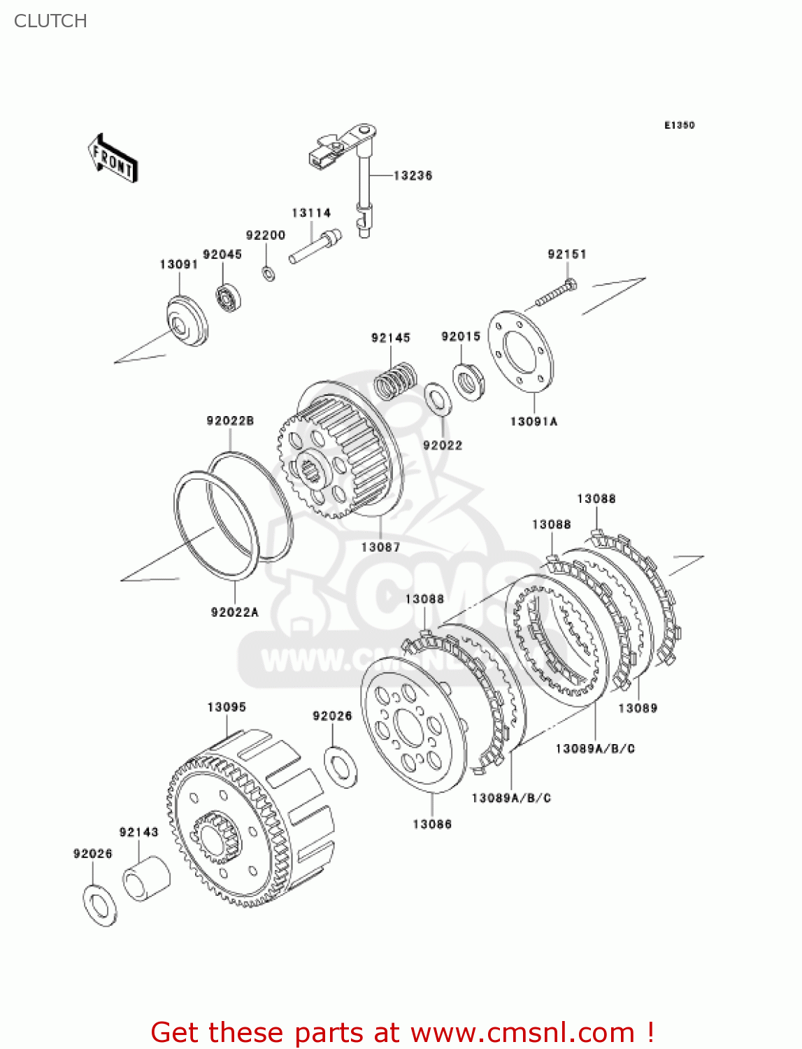 CLUTCH KLX250H7F KLX250S 2007 USA CANADA