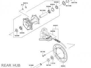 REAR HUB - KLX250H7F KLX250S 2007 USA CANADA