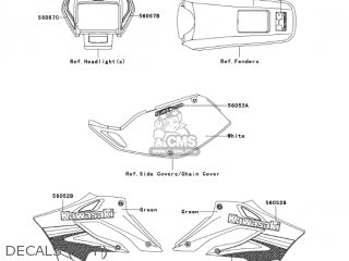 DECALS (H7F) - KLX250H7F KLX250S 2007 USA CANADA
