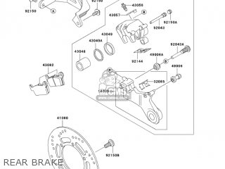 REAR BRAKE - KLX250H7F KLX250S 2007 USA CANADA