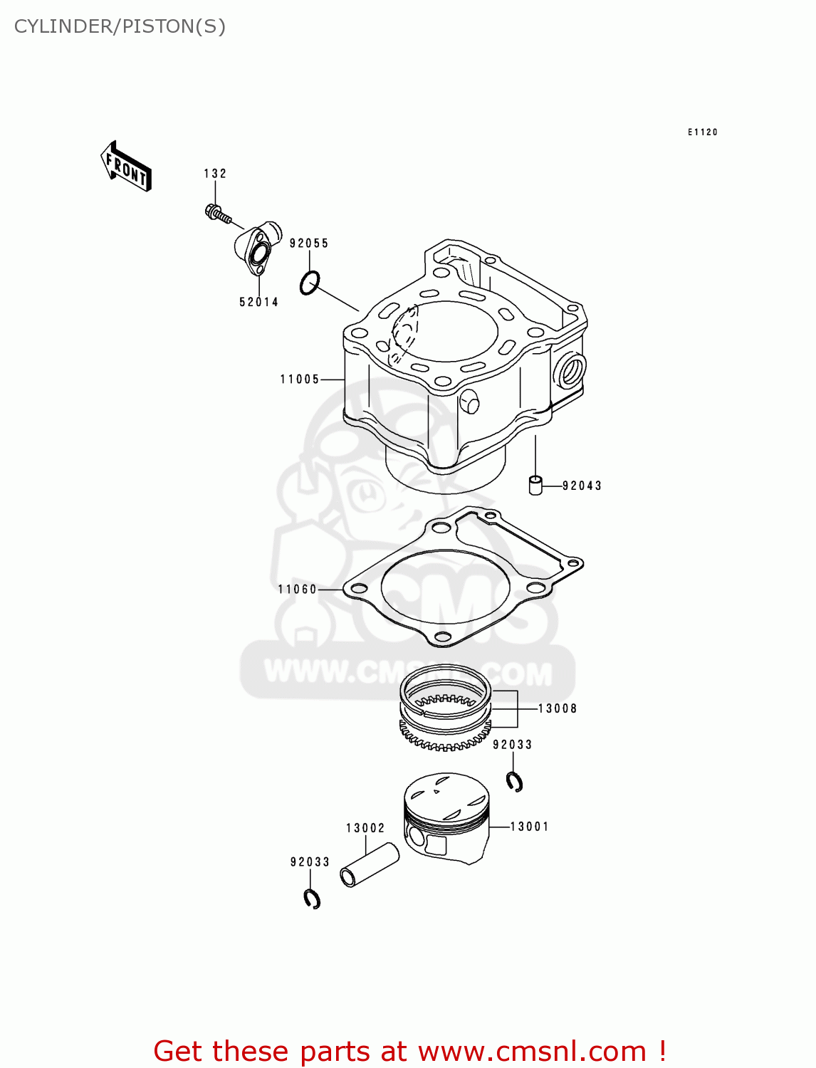 CYLINDER/PISTON(S) KLX250J2 DTRACKER 1999 GREECE