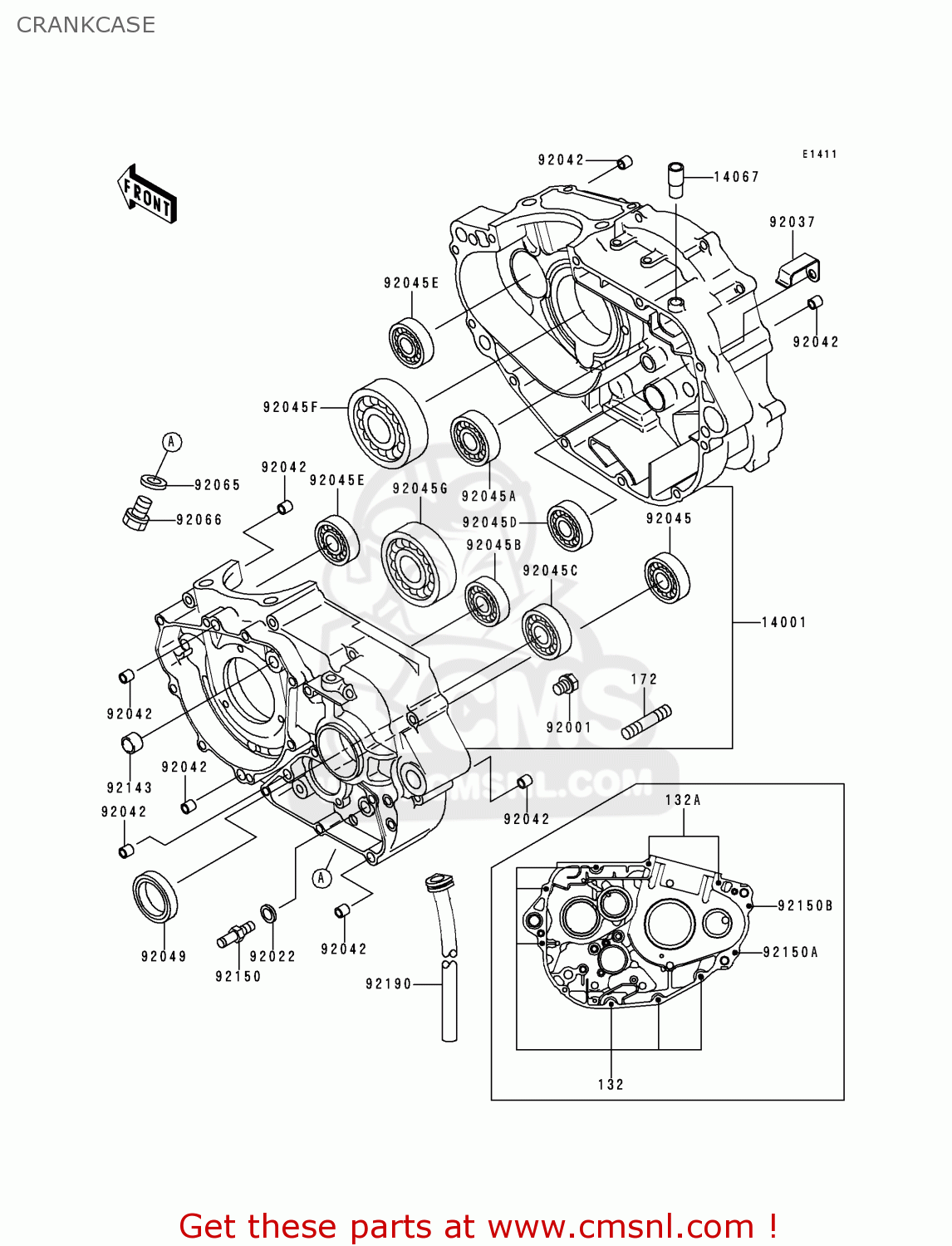 CRANKCASE KLX250J2 DTRACKER 1999 GREECE