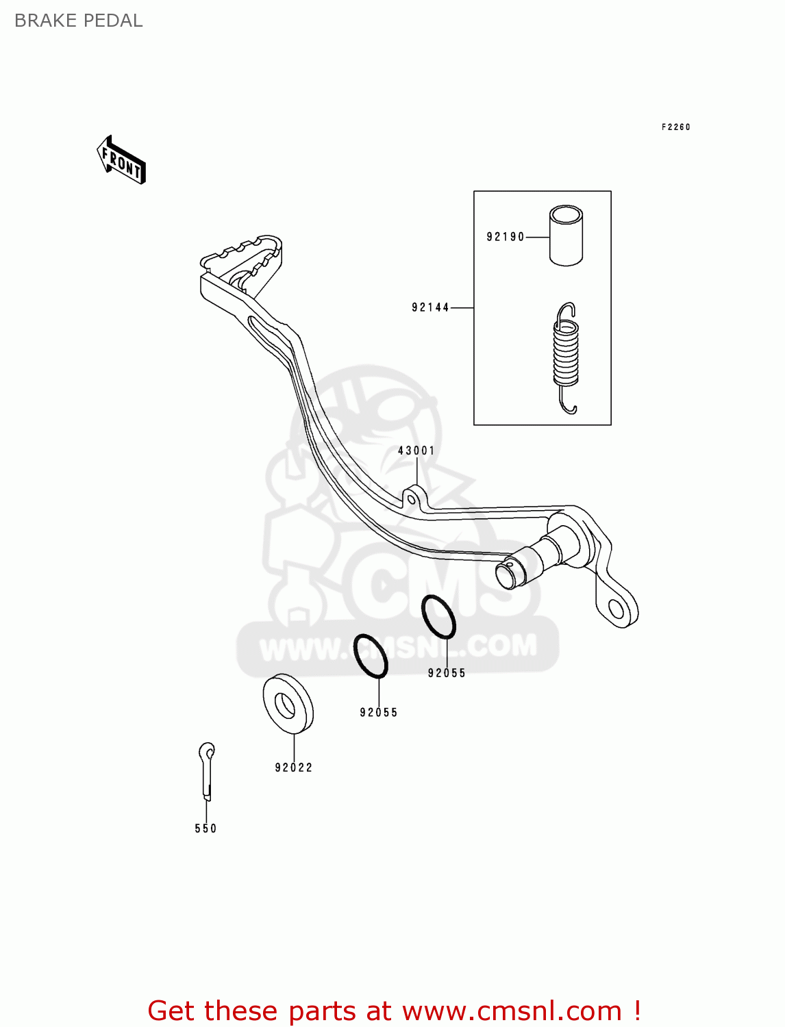 BRAKE PEDAL KLX250J2 DTRACKER 1999 GREECE