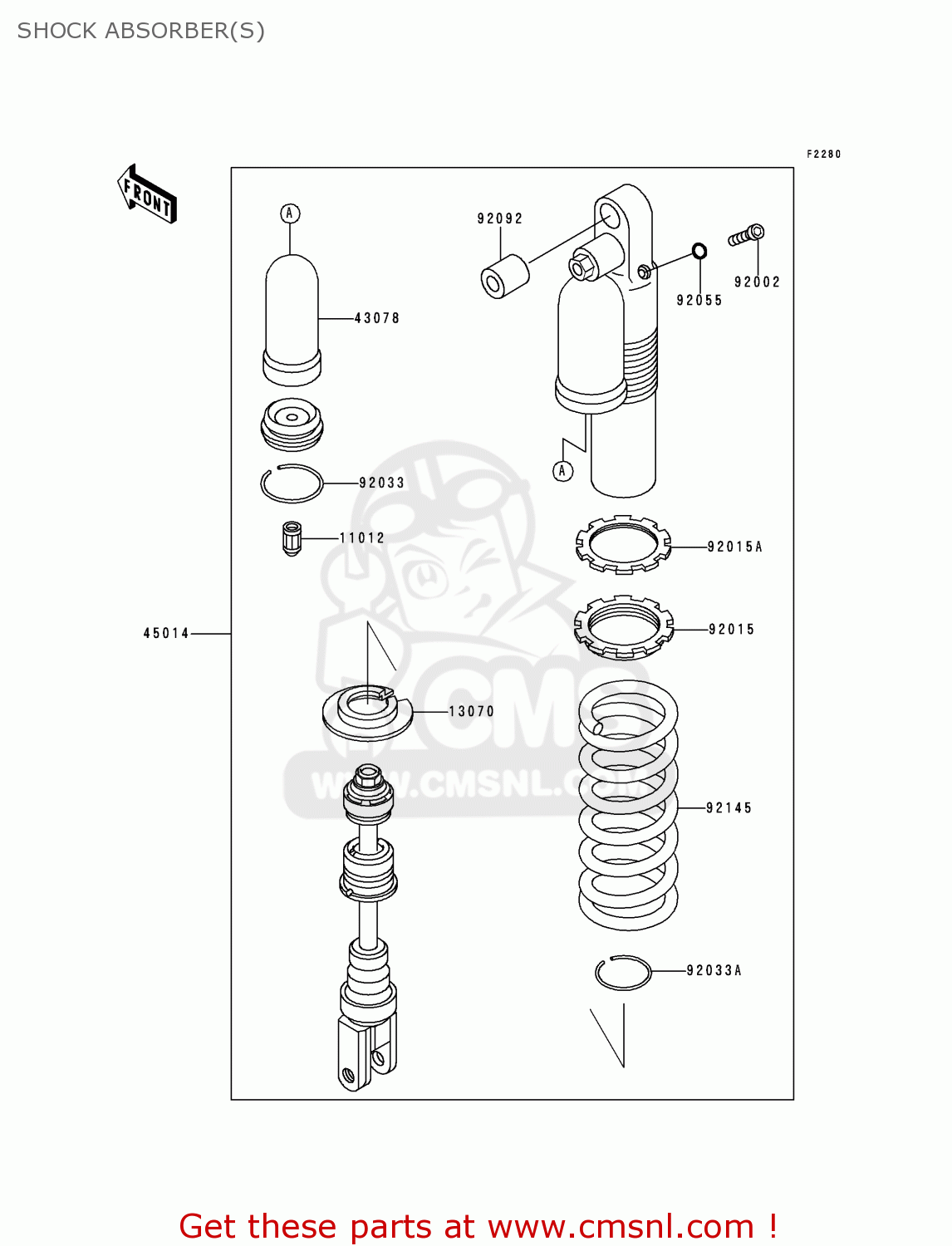 SHOCK ABSORBER(S) KLX250J2 DTRACKER 1999 GREECE