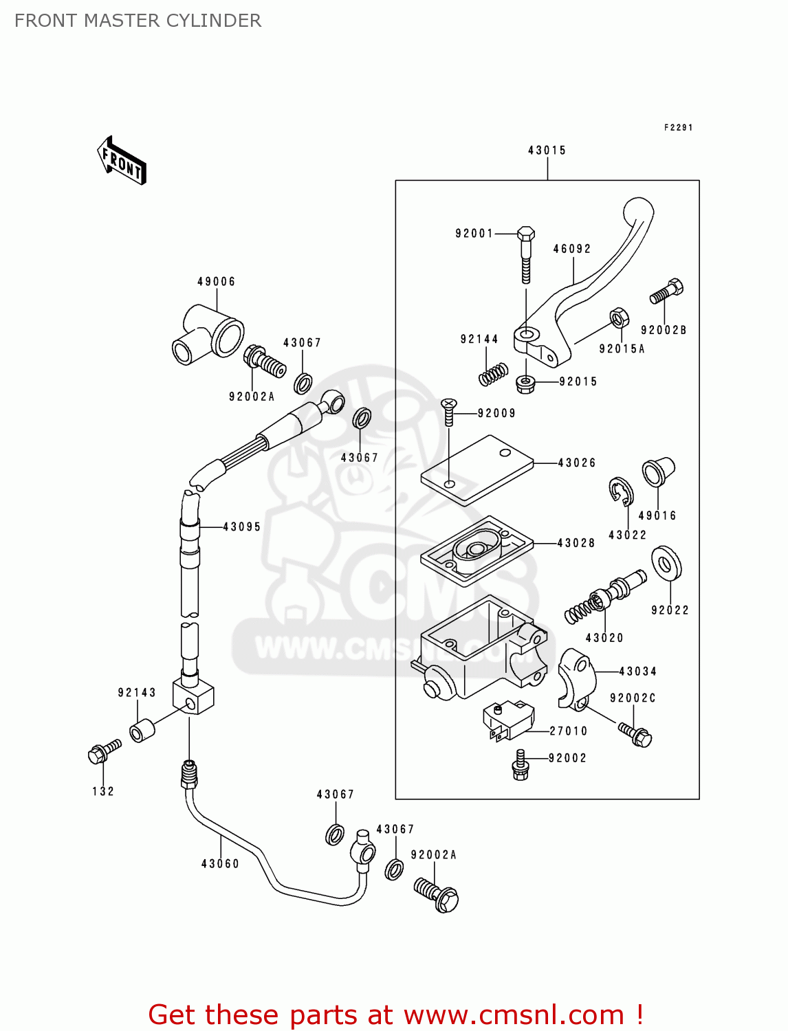 FRONT MASTER CYLINDER KLX250J2 DTRACKER 1999 GREECE