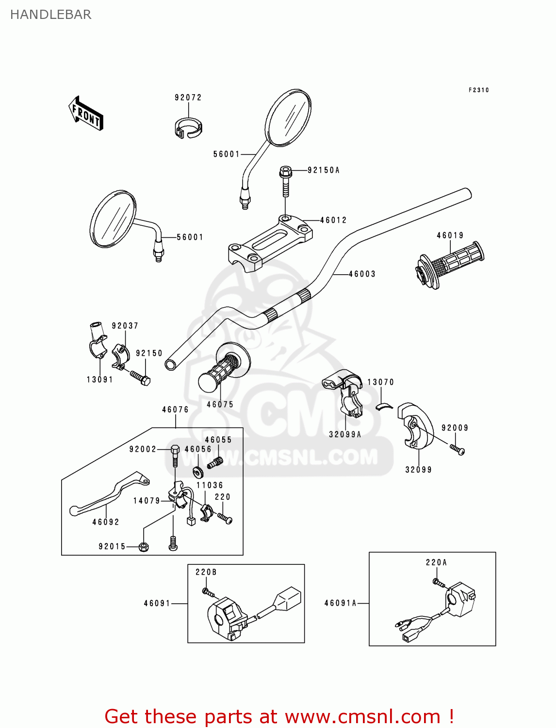 HANDLEBAR KLX250J2 DTRACKER 1999 GREECE