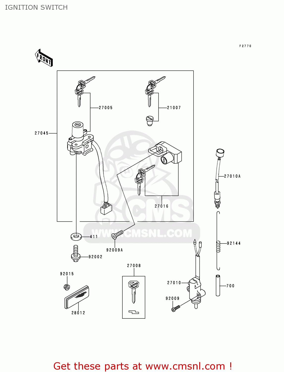 IGNITION SWITCH KLX250J2 DTRACKER 1999 GREECE