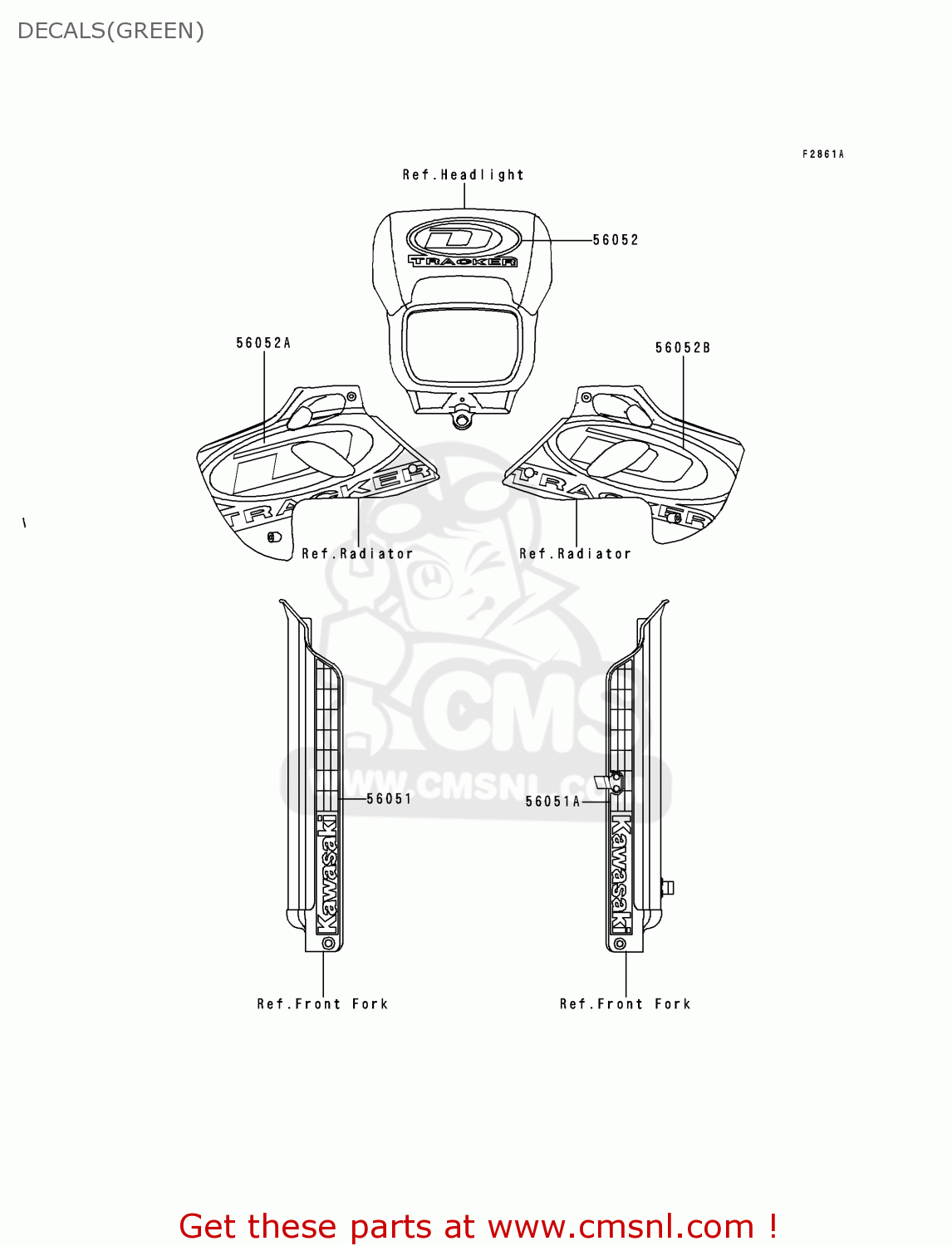 DECALS(GREEN) KLX250J2 DTRACKER 1999 GREECE