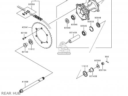 REAR HUB - KLX250J2 DTRACKER 1999 GREECE