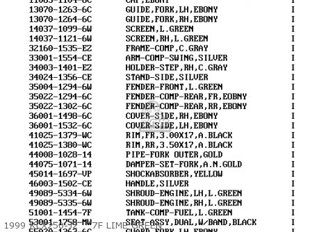 1999 KLX250-J2    7F LIME GREEN - KLX250J2 DTRACKER 1999 GREECE