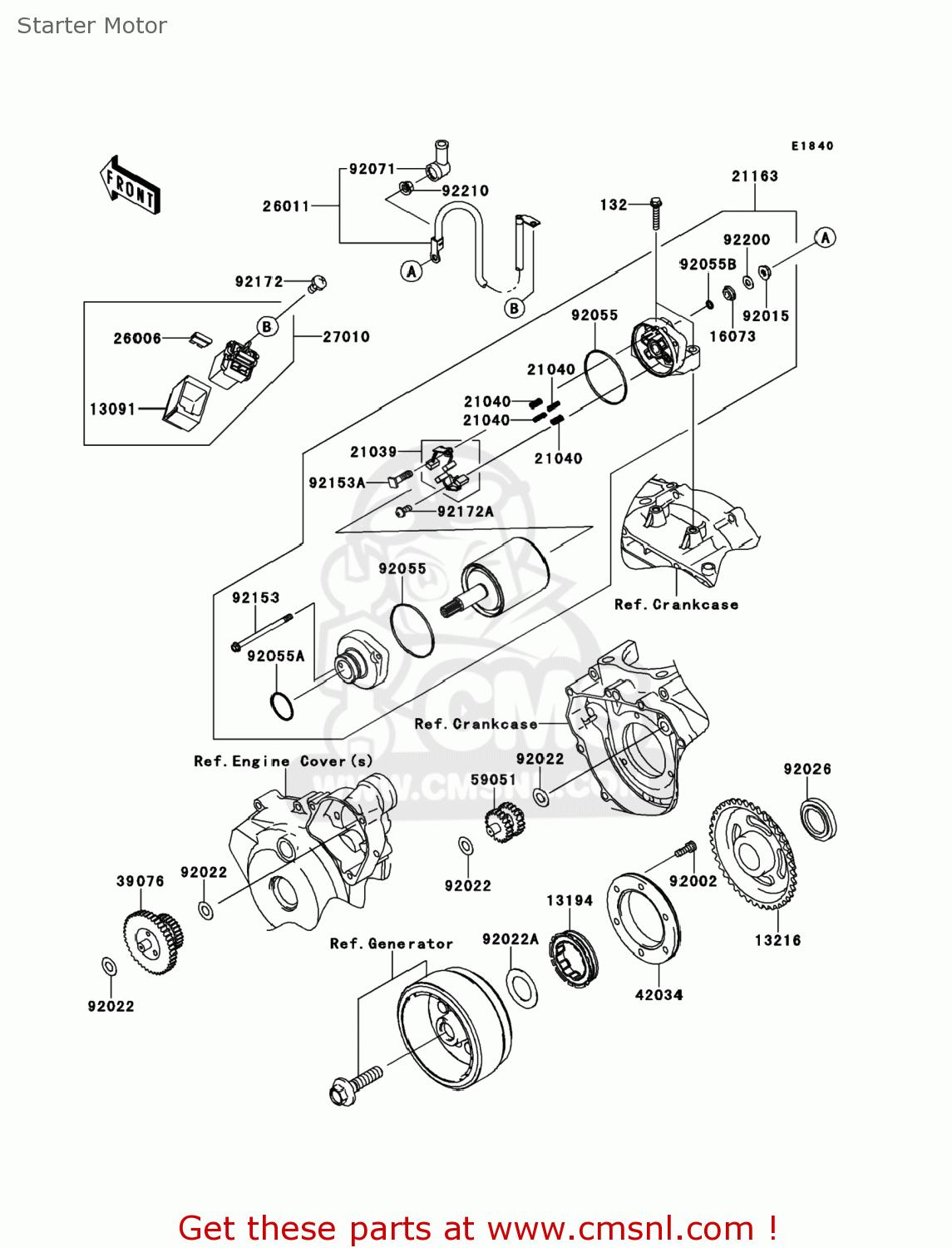 Kawasaki KLX250TAF KLX250S 2010 USA Starter Motor - buy original ...