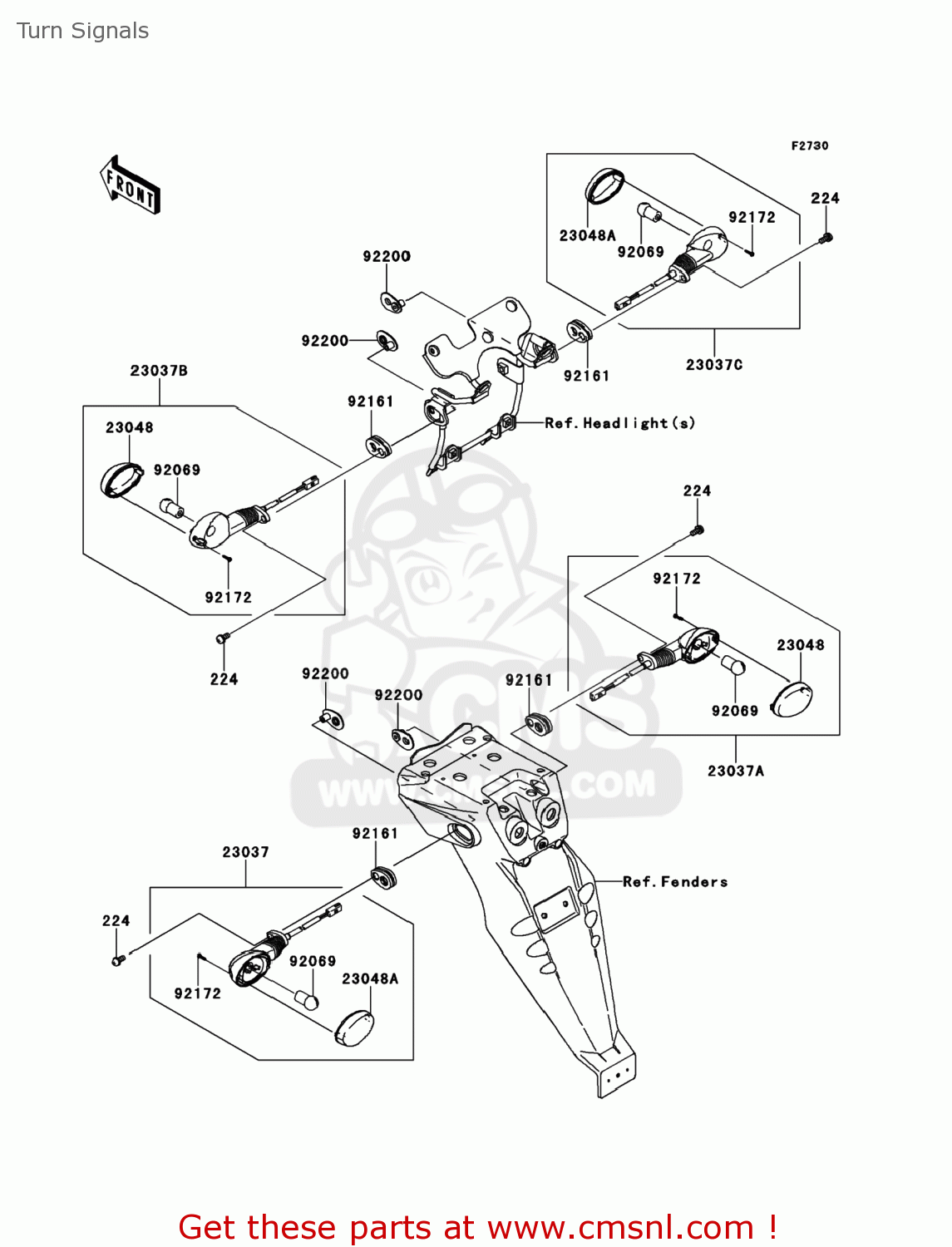 Kawasaki KLX250TDF KLX250S 2013 USA Turn Signals buy original Turn