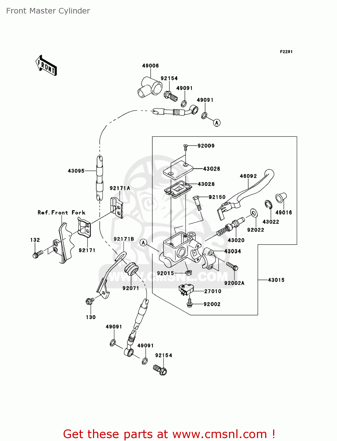 Kawasaki KLX250TEF KLX250S 2014 USA Front Master Cylinder - buy ...