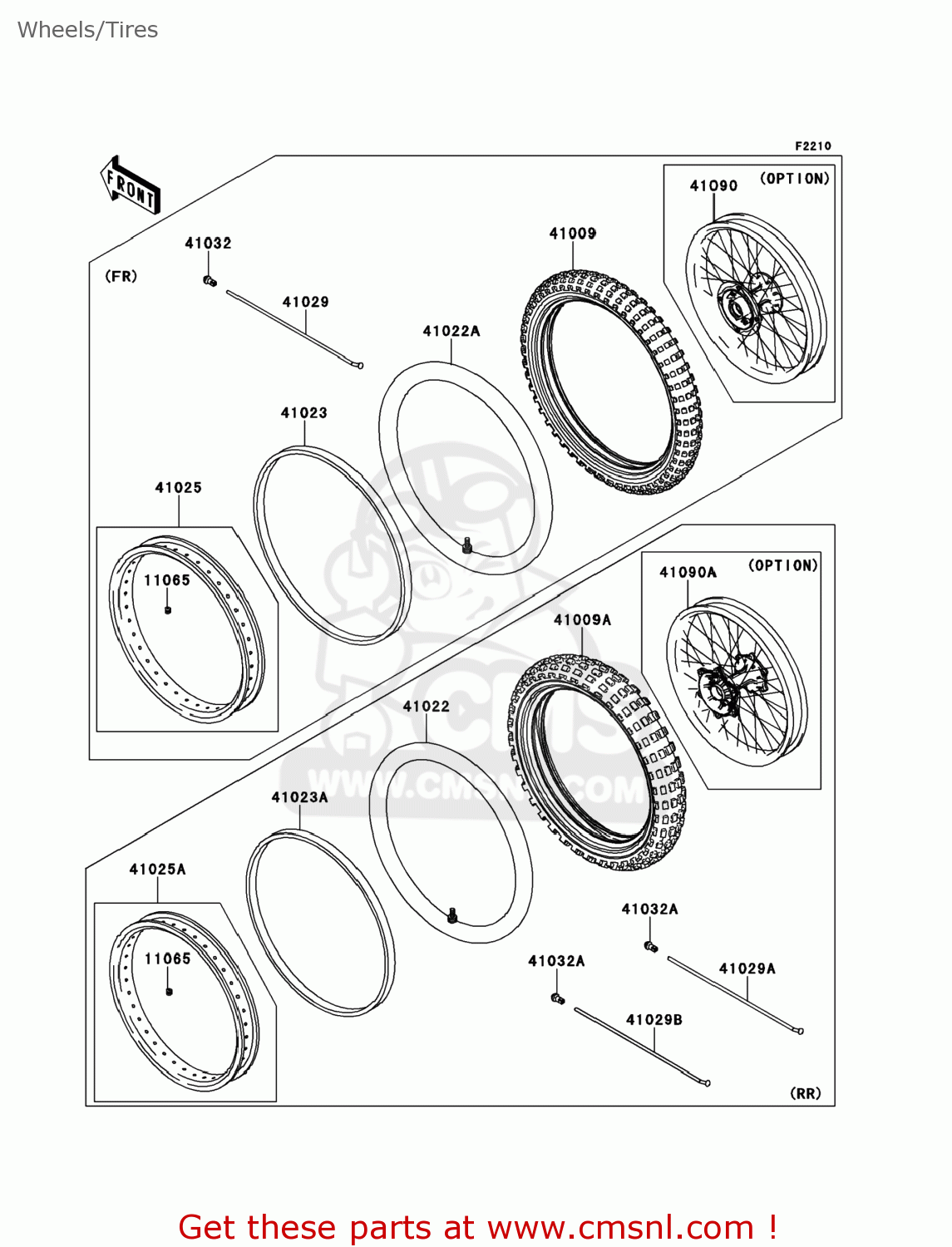 Kawasaki KLX250TEF KLX250S 2014 USA Wheels/Tires buy original Wheels