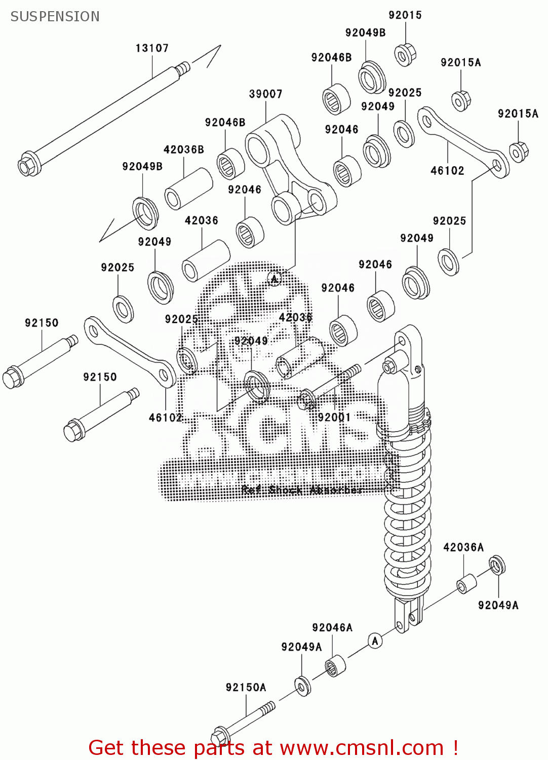 Kawasaki KLX300A8 2003 EUROPE,FRANCE SUSPENSION buy original