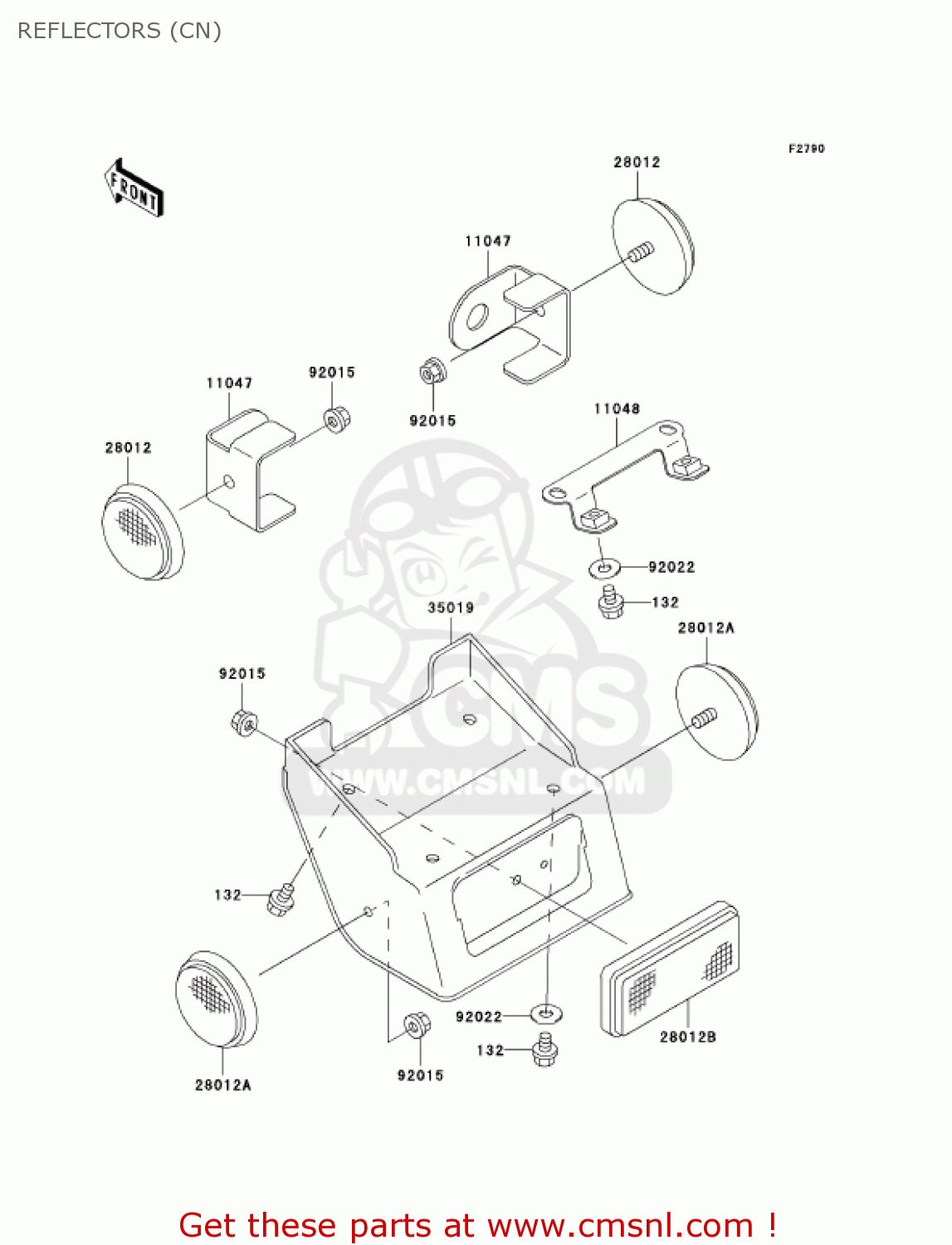 REFLECTORS (CN) KLX300A10 KLX300R 2005 USA CALIFORNIA CANADA