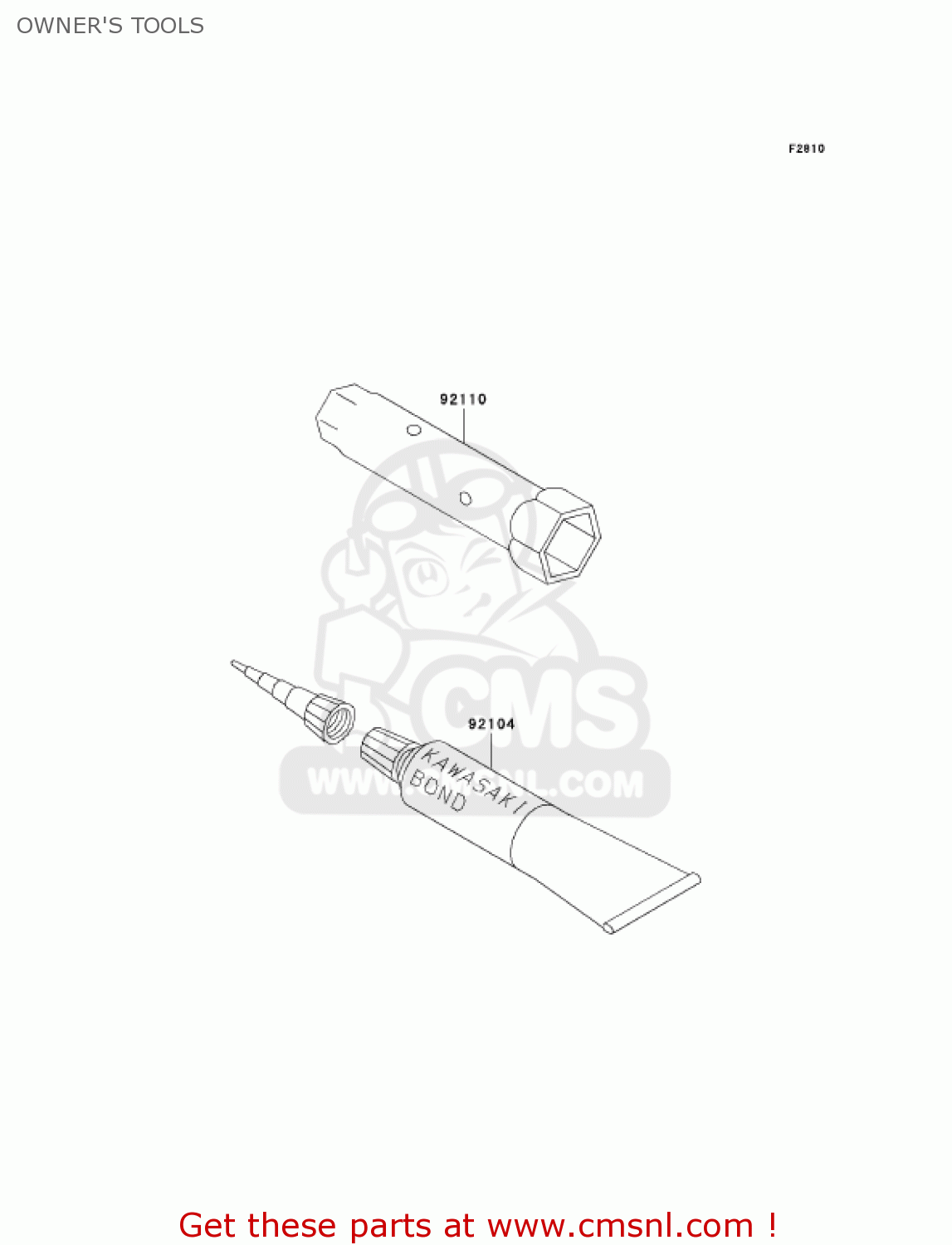 OWNER'S TOOLS KLX300A10 KLX300R 2005 USA CALIFORNIA CANADA