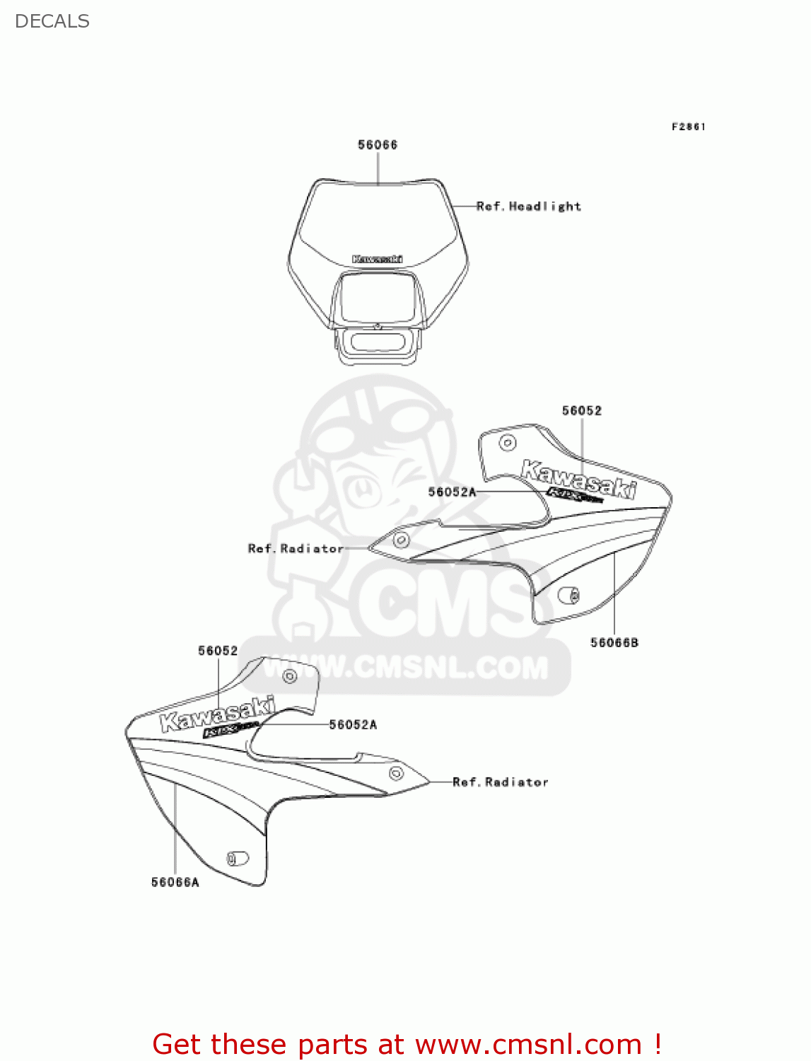 DECALS KLX300A10 KLX300R 2005 USA CALIFORNIA CANADA
