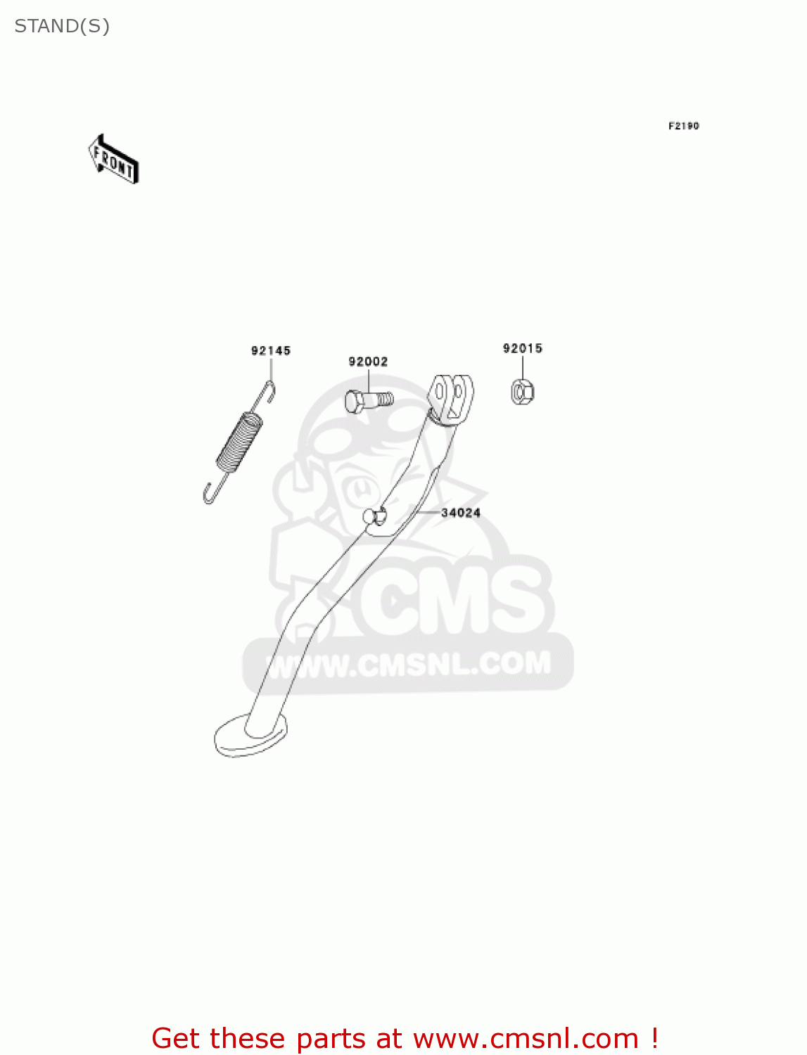 STAND(S) KLX300A10 KLX300R 2005 USA CALIFORNIA CANADA