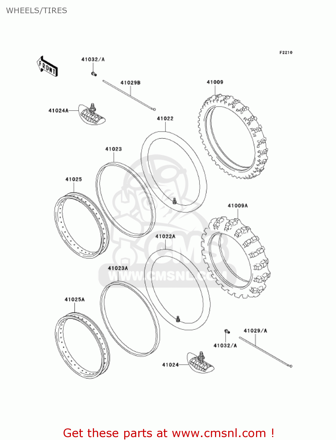 WHEELS/TIRES KLX300A10 KLX300R 2005 USA CALIFORNIA CANADA