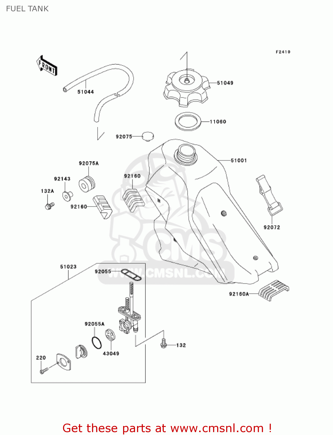 FUEL TANK KLX300A10 KLX300R 2005 USA CALIFORNIA CANADA